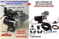 12 Volt Electric Vacuum Pump Premium Kit for Brake Booster18-24 Fully assembled