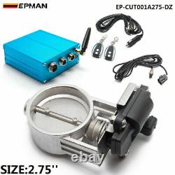 2.75 Exhaust Cutout Electric Control Valve Kit With Vacuum Pump w Remote Kit