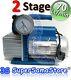 3s Vacuum Pump Gauge Solenoid Valve Refrigeration 2.5 Cfm 2 Stage 70 Lt/min New