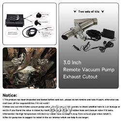 3 / 76mm Vacuum Exhaust Cutout E-Cut Electric Control Valve With Pump Kit x2