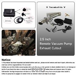 63mm Exhaust Cutout System E-Cut Vacuum Pump With Electric Control Valve Kit 2PCS