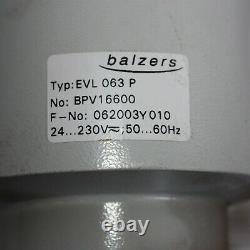 BALZERS EVL 063 P Vacuum Right Angle Valve 1.5 Inch
