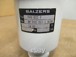 Balzers Vacuum Valve Eva 025 P Eva025p Bpv15517/8280 24 VDC Used