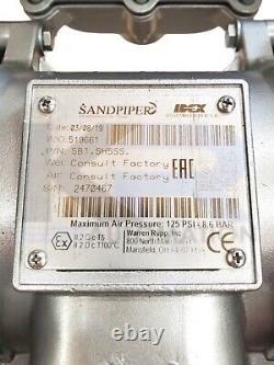 NEW SandPiper SB1, SH5SS Heavy Duty Ball Valve Diaphragm Pump 125PSI Max 0-42GPM
