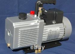 Rotary Vane Vacuum Pump 12CFM 3/4HP 29Hg HVAC Milker Machine Hookup+Check Valve