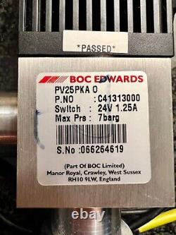 Working BOC Edwards Vacuum Valve PV25PKA 0, P. No C41313000 24v 1.25A 7 Bar Max